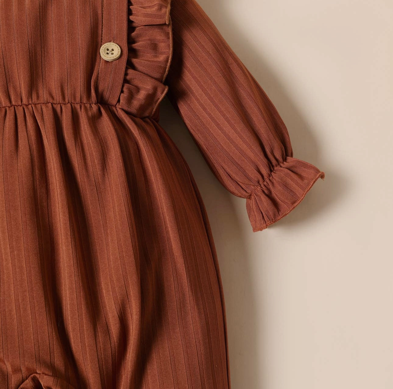 Brown Long Sleeve Jumpsuit