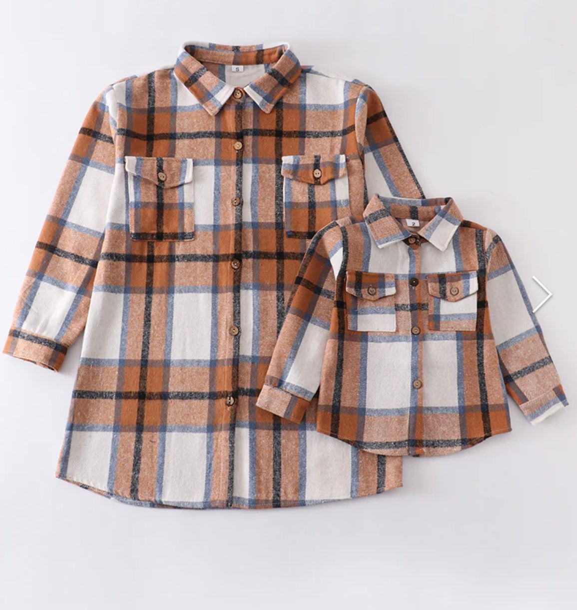 Mommy & Me Brown Plaid Shirt