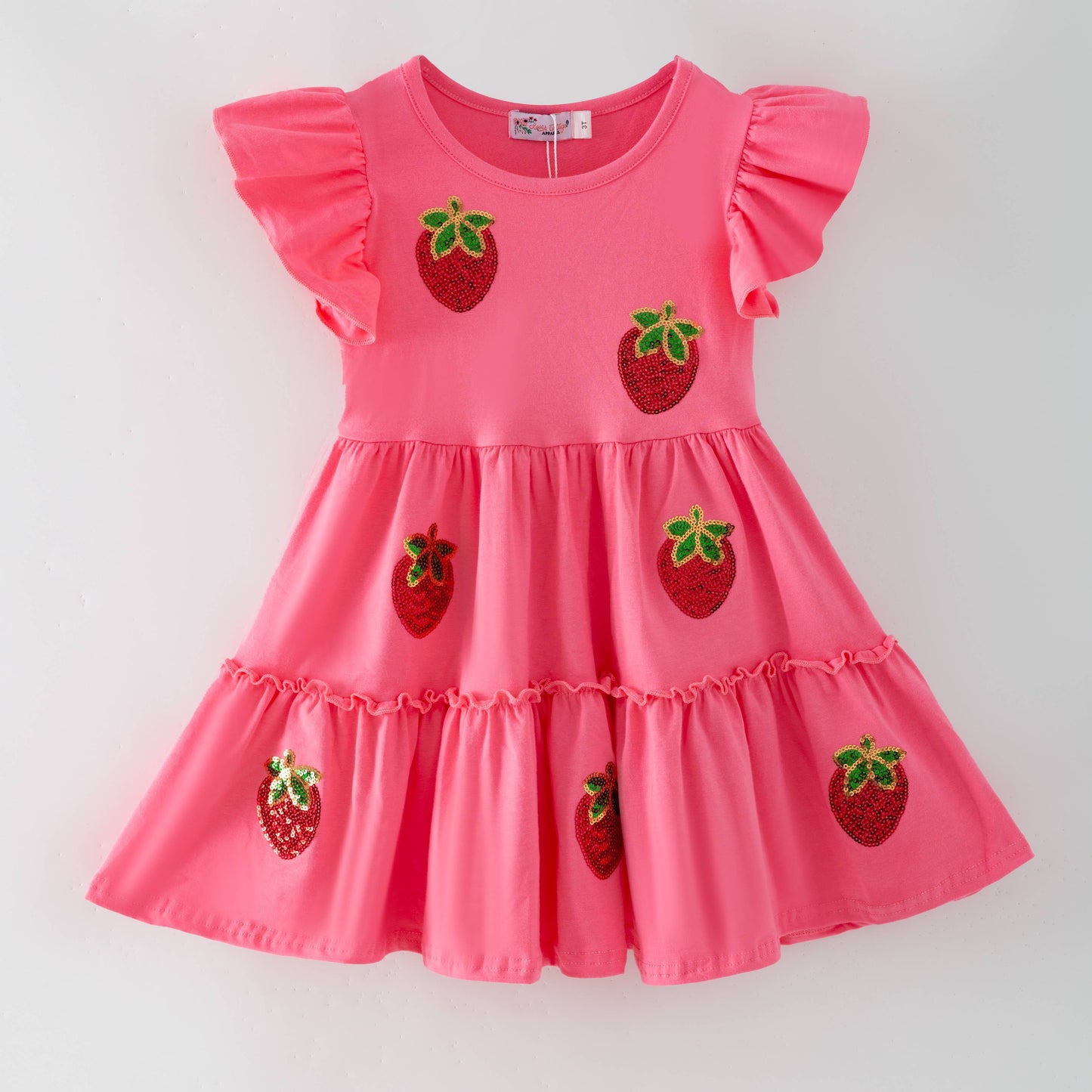 Strawberry Sequin Girls Dress
