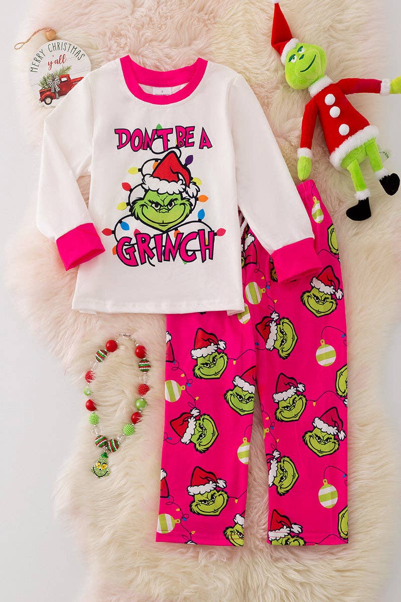 Don't be a Grinch Girls Christmas pajamas set