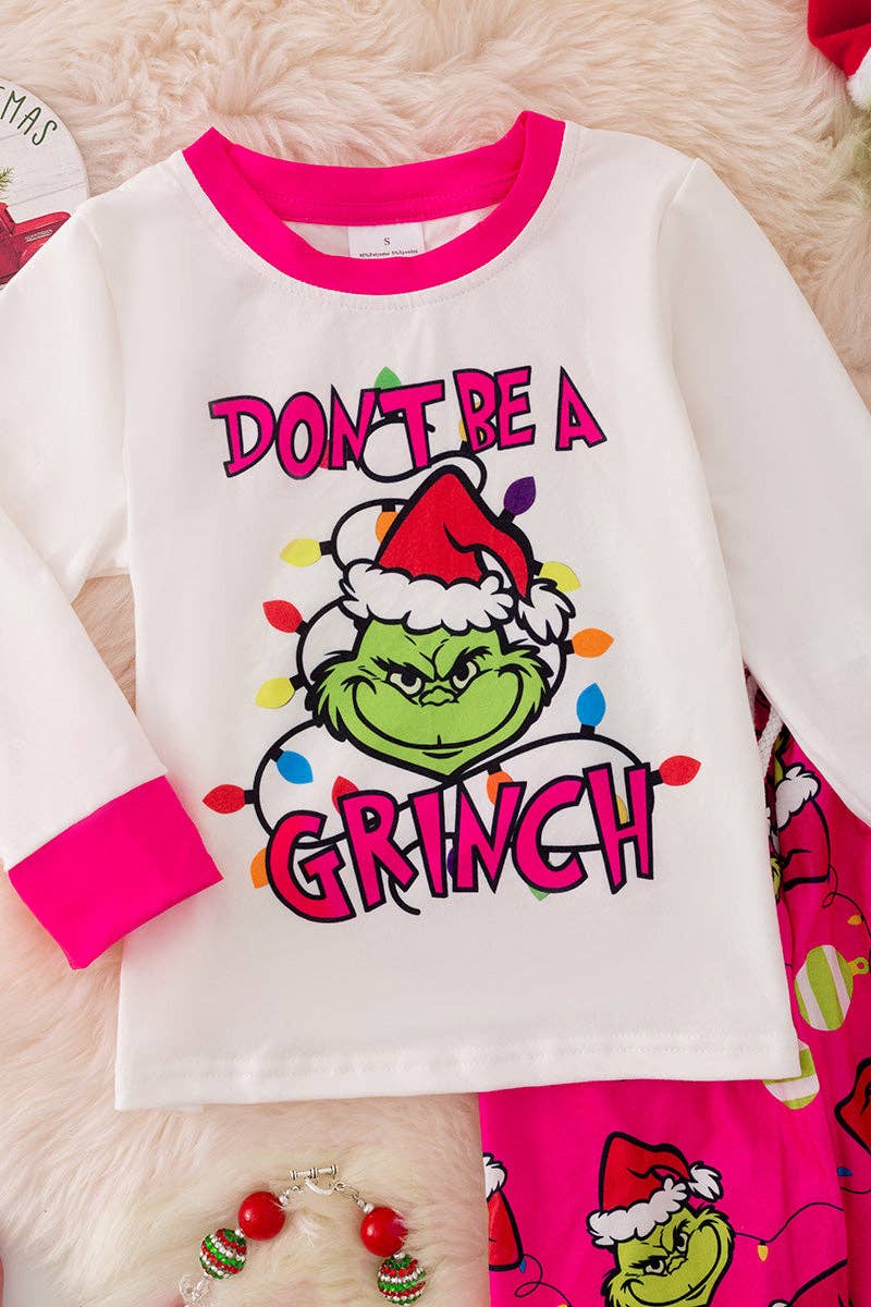 Don't be a Grinch Girls Christmas pajamas set