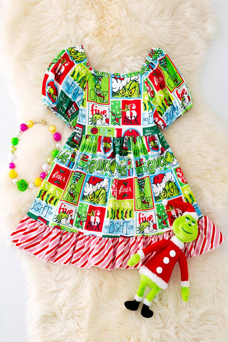 Grinch printed Twirl dress