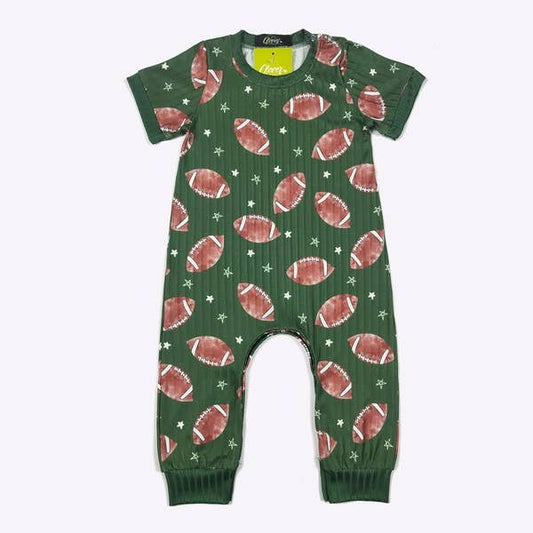 Green Football Boy Romper