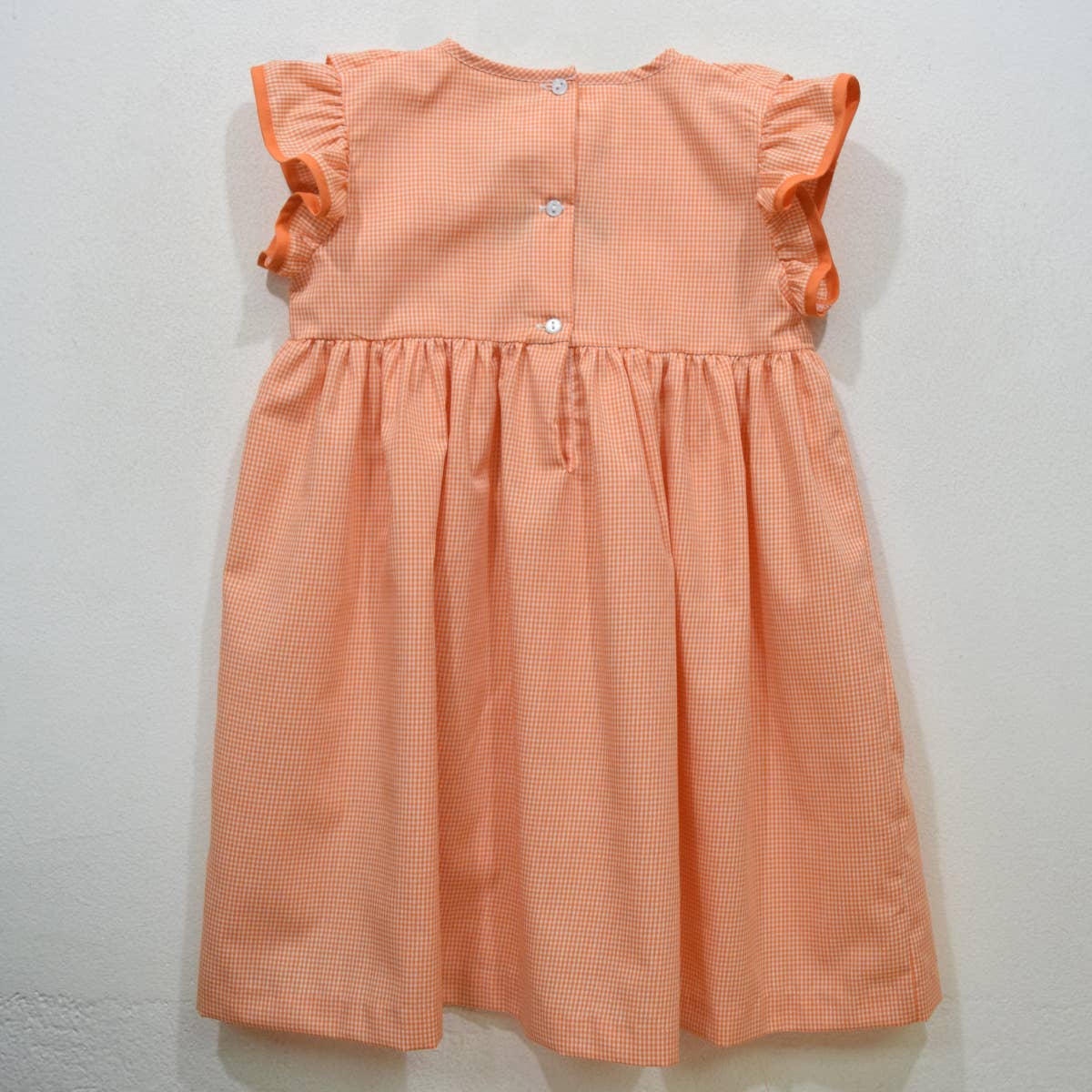 Tennessee Vols Embroidered Orange Gingham Ruffle Dress