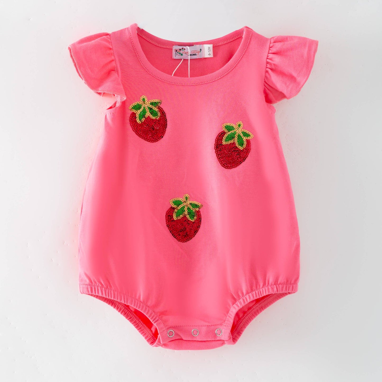 Strawberry Sequin Baby Romper