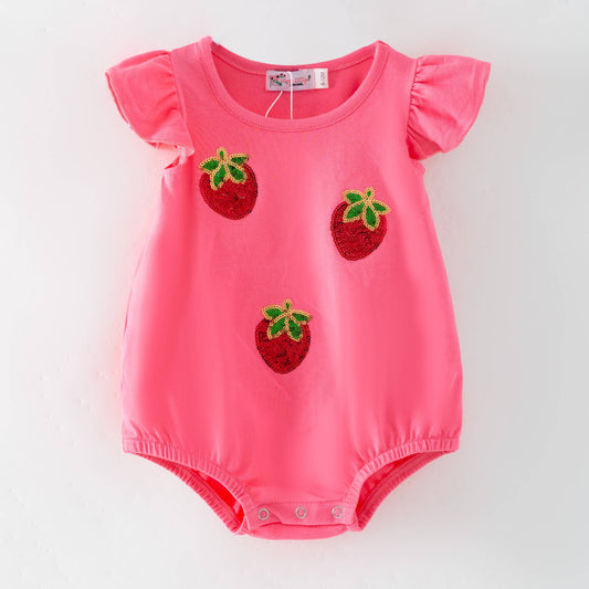 Strawberry Sequin Baby Romper