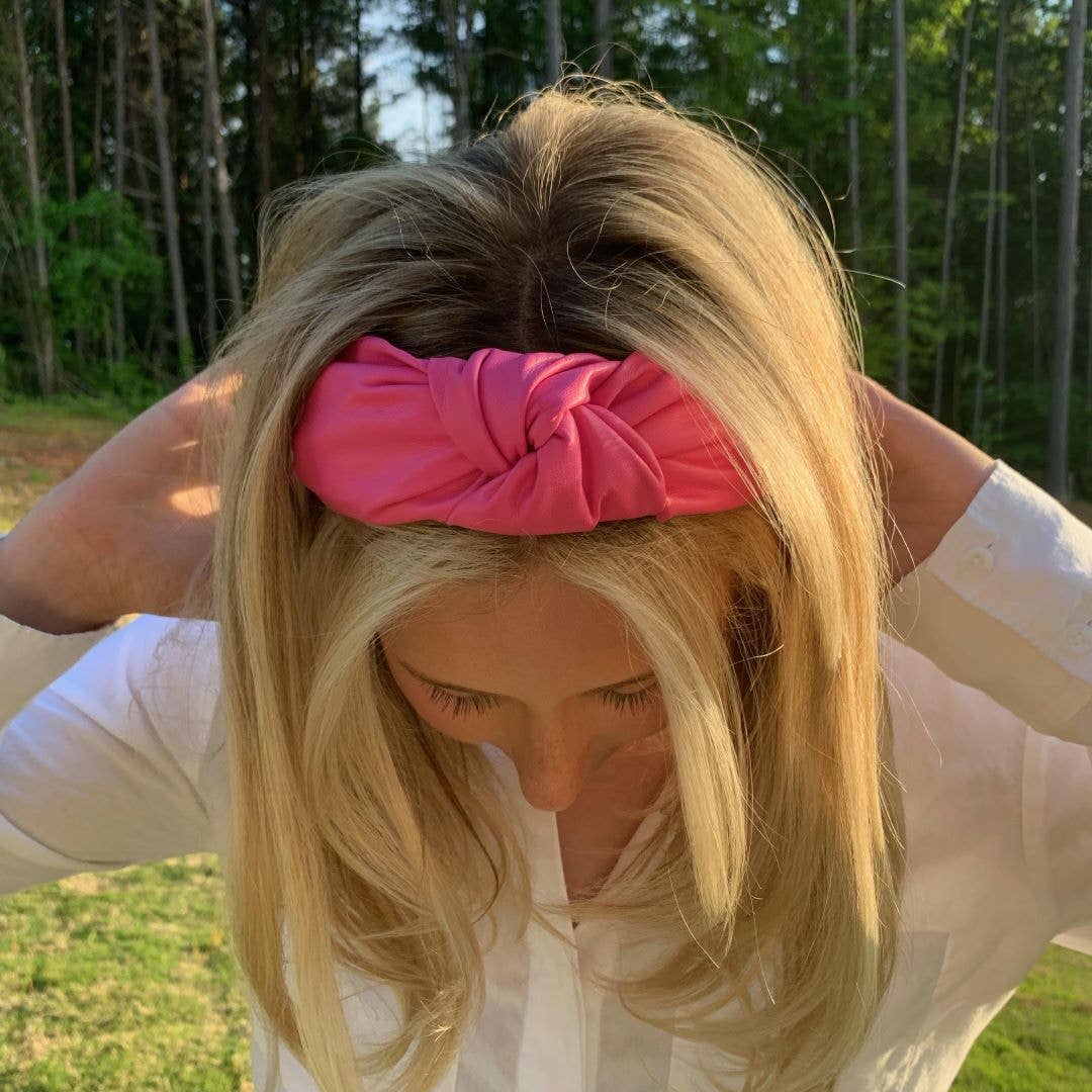 BrooklyHot Pink | Faux Leather Top Knot Headband