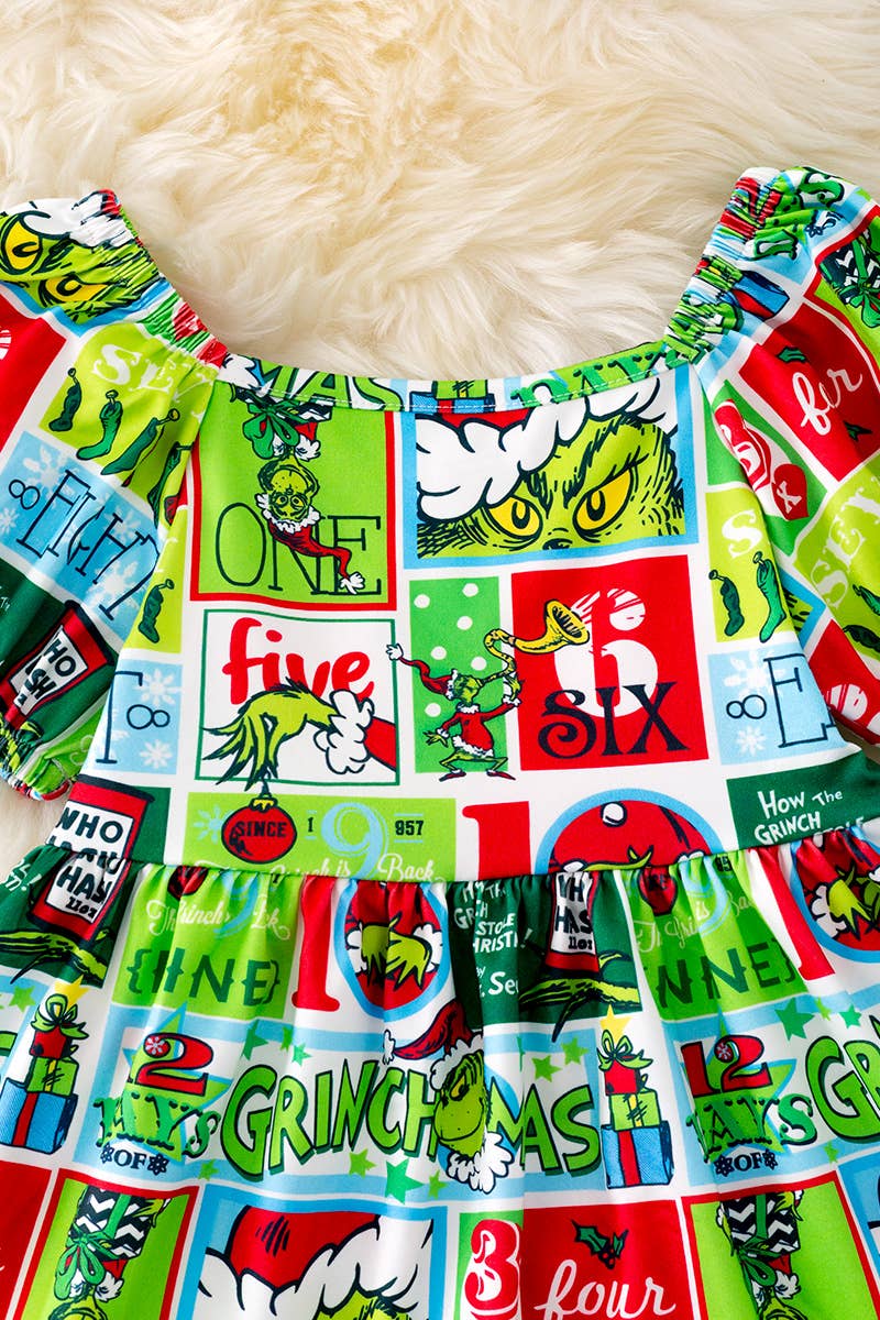 Grinch printed Twirl dress