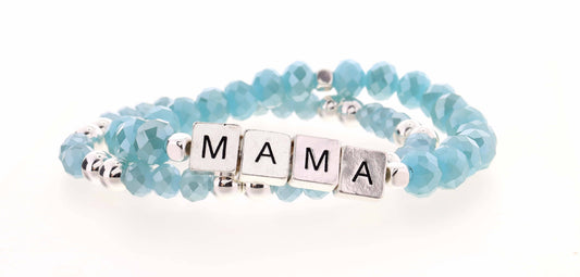 Set of 2, Turquoise "Mama" Bracelet