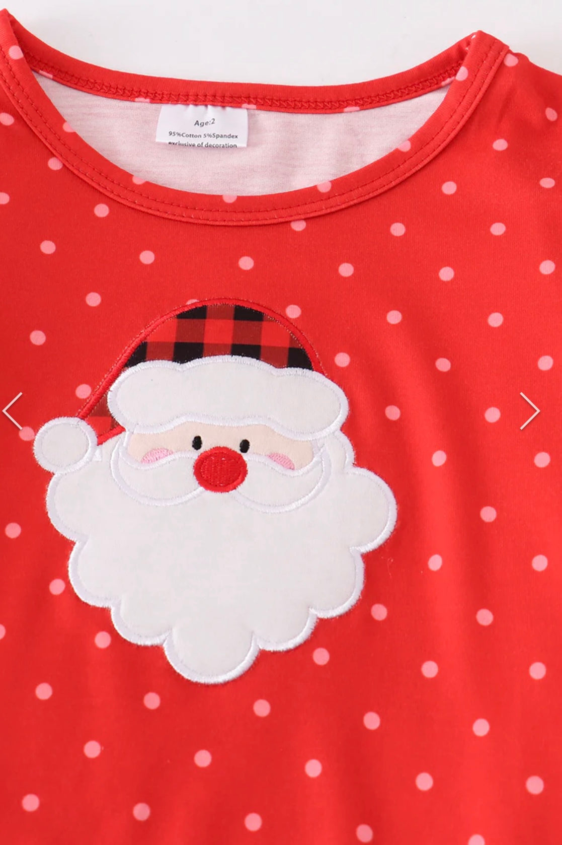 Red Plaid Santa Applique Set