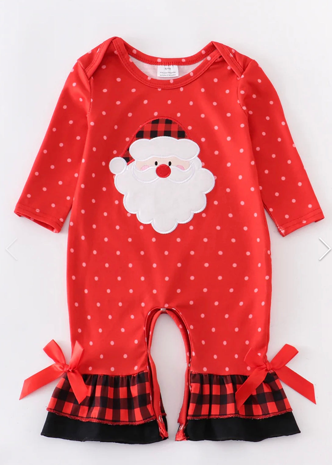 Red Polka Dot Santa Romper