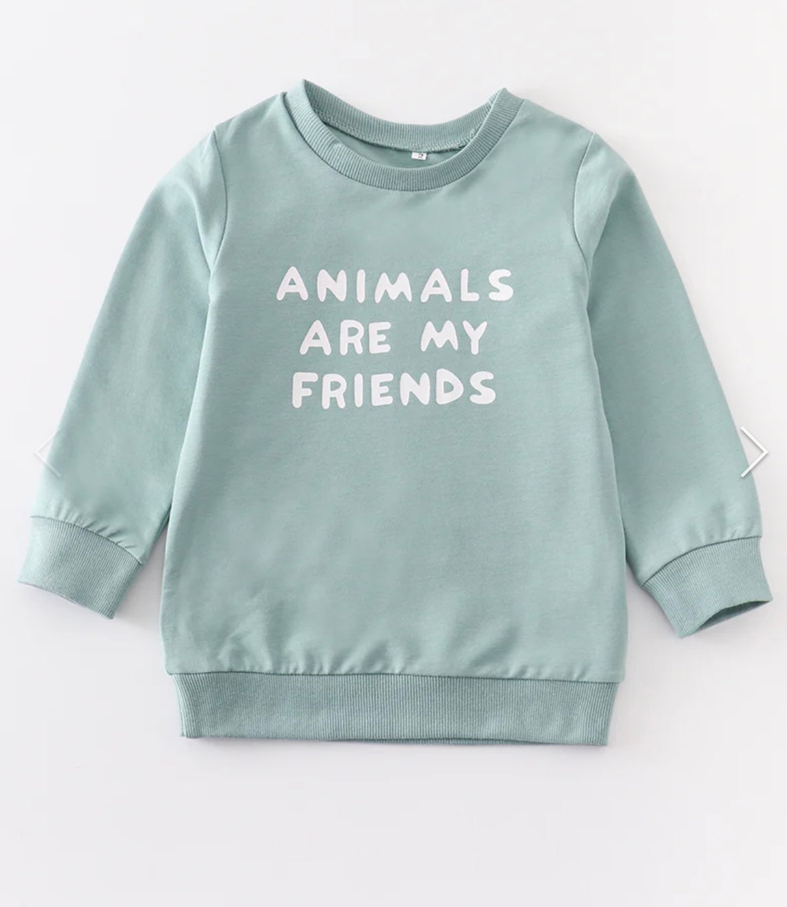Teal Animals are My Friends Sweatshirt