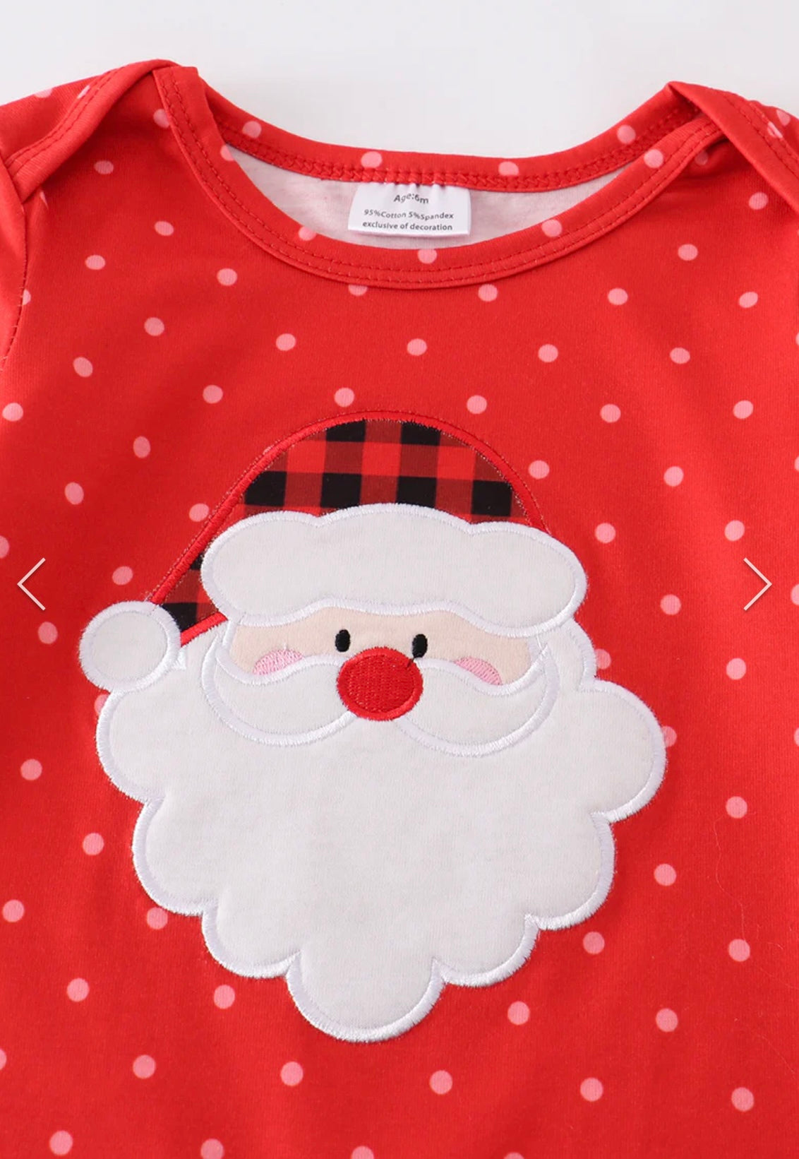 Red Polka Dot Santa Romper