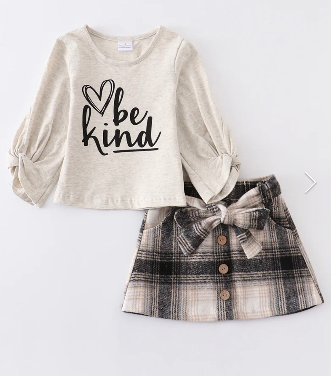 Be Kind Plaid Skirt Set