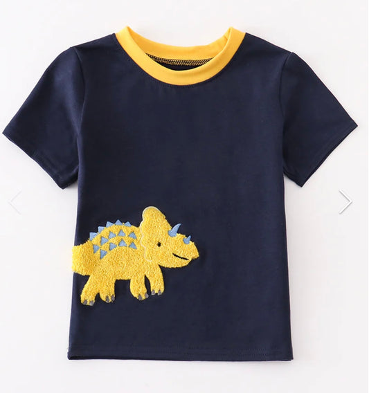 Navy Dinosaur French Knot