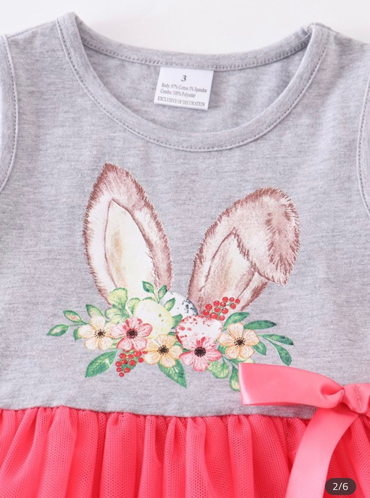 Gray Easter Bunny Tutu Dress